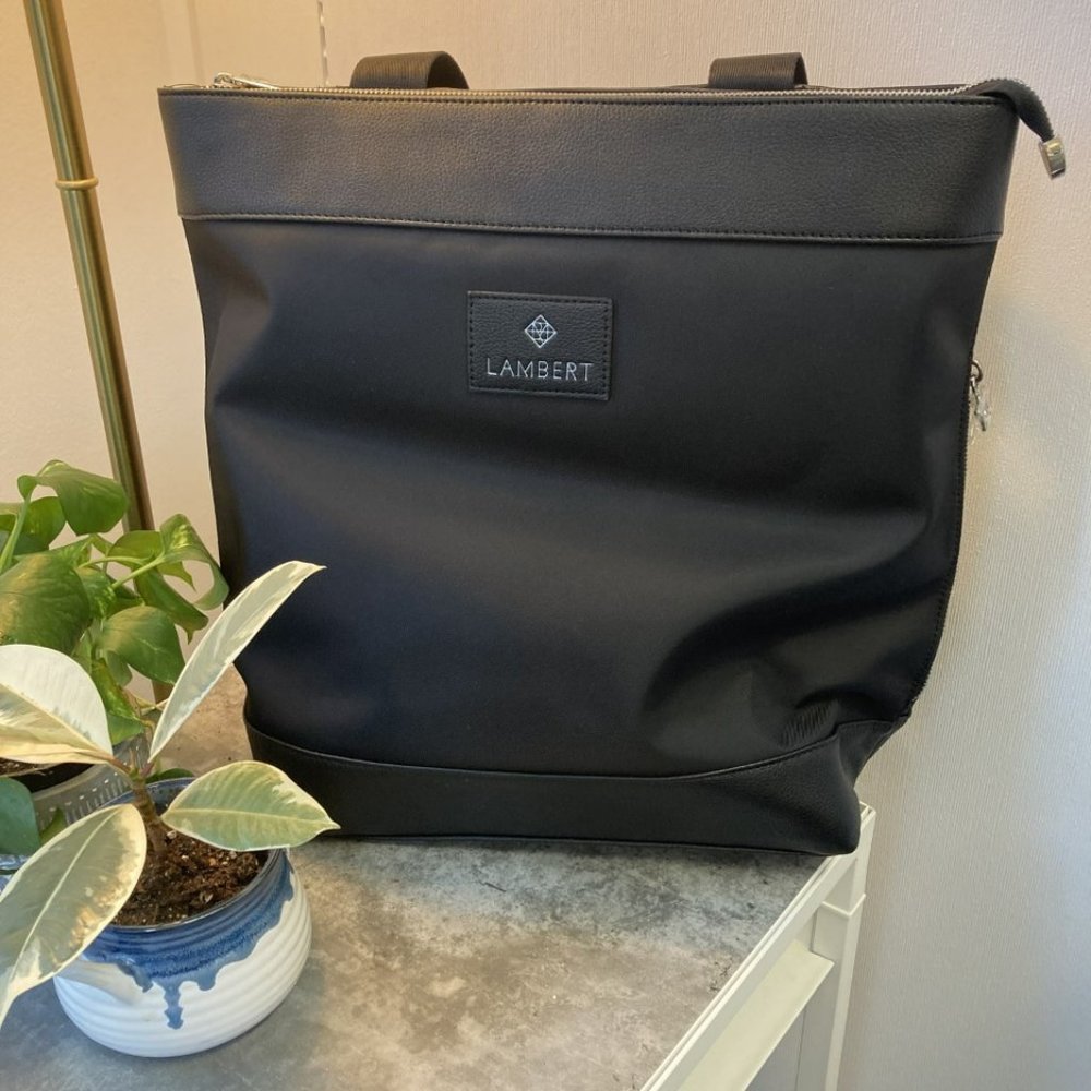 LAMBERT - The Stella - Black Vegan Multi-Compartment Tote